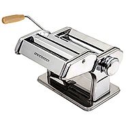 Ovente PA591S Vintage Stainless Steel Pasta Maker, Polished Chrome