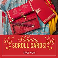 Elegant Scroll Wedding Invitation Cards