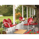 Retro Steel Clam Chair - Red- Essential Garden-Outdoor Living-Patio Furniture-Chairs