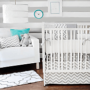 Baby Crib Bedding Set, Grey