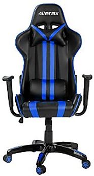 Merax Ergonomic High Back Reclining Chair, Blue and Black
