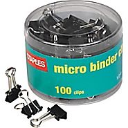 Staples® Micro Metal Binder Clips, Black, 1\/2\" Size with 1\/8\" Capacity | Staples®