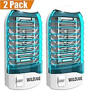 WILDJUE Bug Zapper Electronic Insect Killer[2-Pack] Mosquito Killer Lamp,Eliminates Most Flying Pests! Night Lamp(Blue)