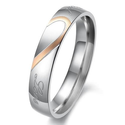 Women - Size 7 - KONOV Jewelry Mens Womens Hearte Stainless Steel Promise Ring "Real Love" Couples Wedding Bands