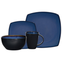 Gibson Soho Lounge Square 16-Piece Dinnerware Set, Service for 4