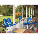 Retro Steel Clam Glider - Blue- Garden Oasis-Outdoor Living-Patio Furniture-Gliders & Rockers