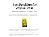 Best Fertilizer for Zoysia Grass