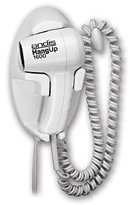 Andis 1600-Watt Quiet Wall Mounted HangUp Hair Dryer, White (30970)