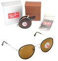 New Authentic Folding Ray-Ban RB 3517 019/N6 51mm Silver / Brown Polarized