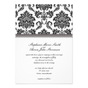 Black and White Damask Wedding Invitation