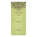 Vintage Sage Green Wedding Menu Rack Card