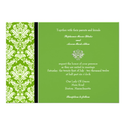 Apple Green Classic Damask Wedding Invitation