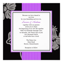 Purple Striped Wedding Invitations