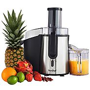VonShef Professional Powerful Wide Mouth Whole Fruit Juicer 700W Max Power Motor with Juice Jug and Cleaning Brush