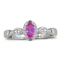 1/2ct Diamond and Created Pink Sapphire Ring, Available in All Ring Sizes