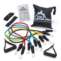 Black Mountain Products Resistance Band Set with Door Anchor, Ankle Strap, Exercise Chart, and Resistance Band Carryi...