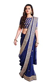 Pure georgette sarees online on Mirraw