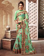 Designer Net sarees online shopping