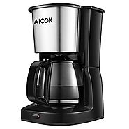 Aicok 10-Cup Drip Coffee Maker Thermal Coffee Machine with Glass Coffee Pot and Permanent Coffee Filter, Stainless St...