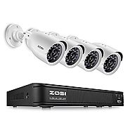 ZOSI 8-Channel 720P CCTV Security Camera System ,1080N AHD-TVI DVR Recorder and (4)1.0MP 720P(1280TVL) Night Vision I...