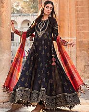 Embroidered Silk Black Anarkali Suits – Anuchaa.com