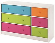 Cosco Kids Furniture Applegate Storage Chest with 6 Fabric Bins, Enchanted Pine