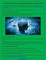 Common questions about herbal supplements for memory and concentration by Herbs OF Gold - Issuu