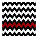 CafePress Black and Red Chevron Shower Curtain - Standard White