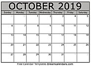 Printable October 2019 Calendar