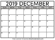 Printable December 2019 Calendar