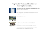 Top Quality Tents and Tent Kits for Camping Reviews 2014