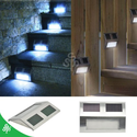 TSSS® (8-Pack) Solar Powered Stainless Steel Staircase LED Solar Step Lights, Solar Dock Light