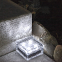 4" x 4" Frosted Glass Solar Brick Paver Light with 4 LEDs - Cool White: Patio, Lawn & Garden