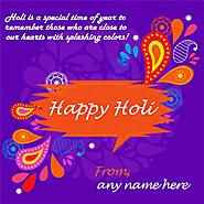 Happy Holi Card With Name