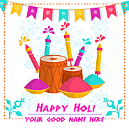 Wishes you happy holi with name