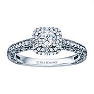 14K White Gold Round Cut Diamond Infinity Engagement Ring- RM1439
