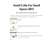 Small Cribs For Small Spaces 2015