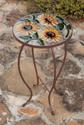 Sunflowers Round Glass Side Table