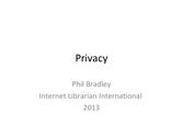 Privacy on the Internet