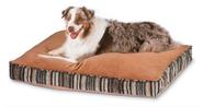 Petmate Microban Pet Bed Petmate Deluxe Pillow Bed with Microban, Gusseted Red/Gold Striped Chenille, 27-inch X 36-inch