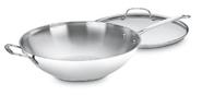 Cuisinart 726-38H Chef's Classic Stainless 14-Inch Stir-Fry Pan with Helper Handle and Glass Cover