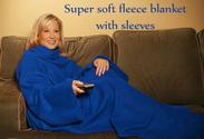 Super soft fleece blanket with sleeves