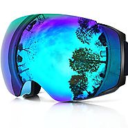 Zionor X4 Ski Snowboard Snow Goggles Magnet Dual Layers Lens Spherical Design Anti-Fog UV Protection Anti-Slip Strap ...