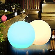 Obell 12-inches LED Solar Floating Ball Lights 10 RGB Color Changing Mood Light Outdoor Waterproof Float Globe Lights...