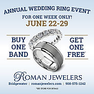 Annual Buy One Get One Wedding Ring Event June 22 - 29 | Roman Jewelers