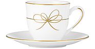 Gold Bow Espresso Cup and Saucer
