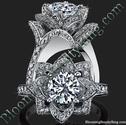 Beautiful Petra 1.58 ctw. Rose Flower Diamond Engagement Ring - bbr607