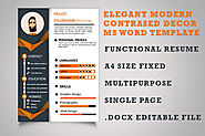 Elegant modern contrasted MS Word resume template - MS Word Resume Templates