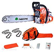 TIMBERPRO 62cc 20" Petrol Chainsaw with 2 chains, Carry Bag and Assisted Start