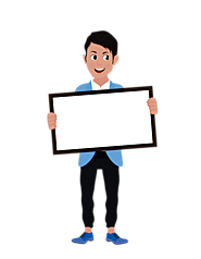 Josh Character with Sign